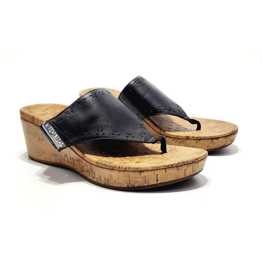 Vionic Women's Leather Platform Toe Post Sandals … - image 4